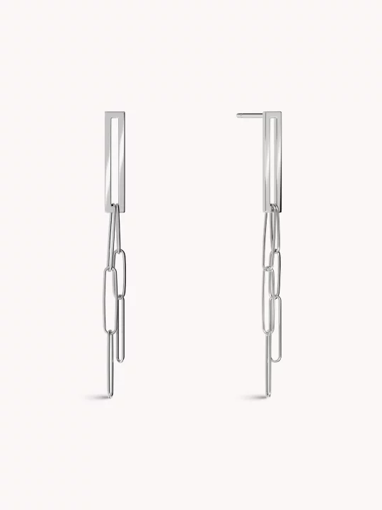 Srebrne naušnice Dvostruke karike