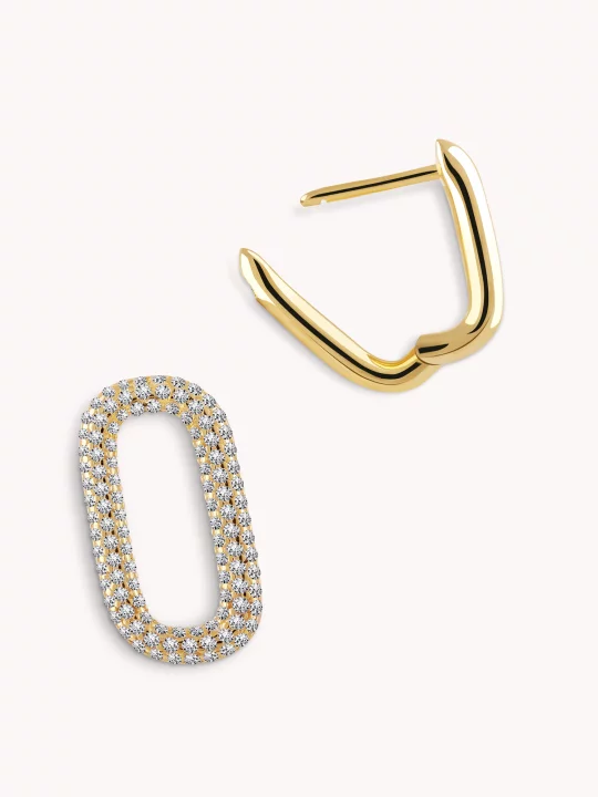 Srebrne naušnice Sjajne karike18kt Pozlata