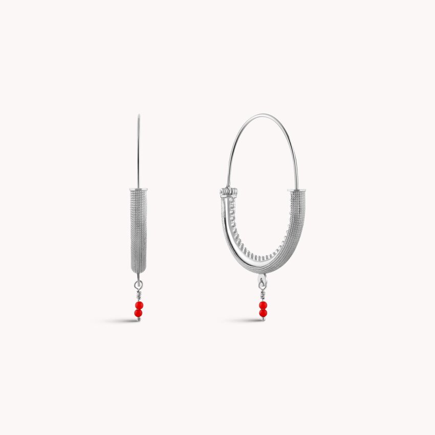 Srebrne naušnice Konavoke Large