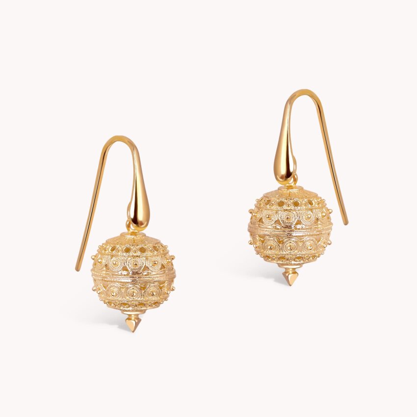 Srebrne naušnice Šibenski botun 18kt Pozlata