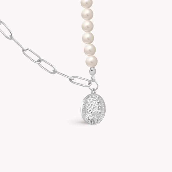Srebrna ogrlica Pearl Chain