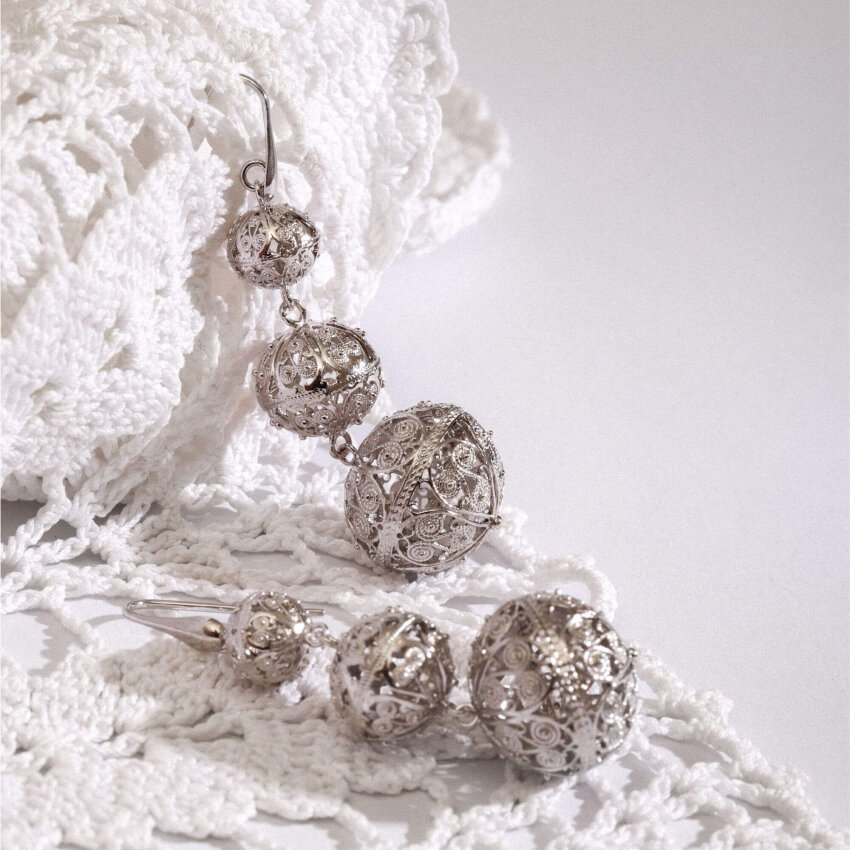 Srebrne naušnice Šibenski Botuni Large