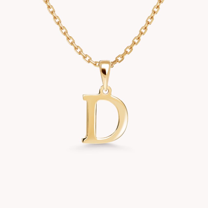 Zlatni privjesak Letter D