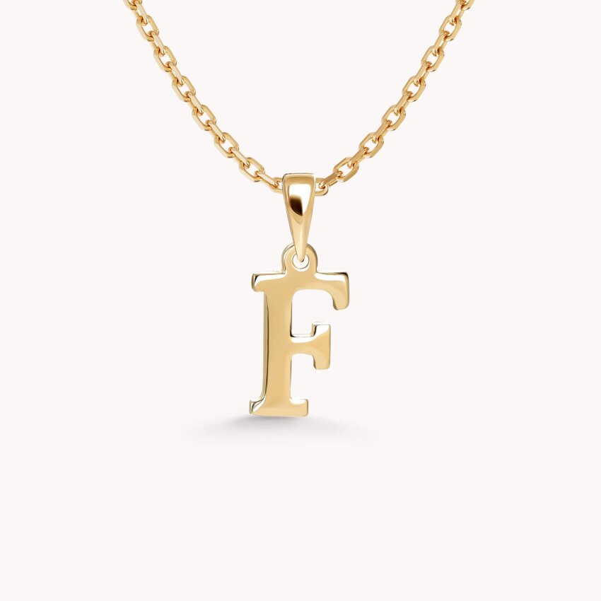 Zlatni privjesak Letter F