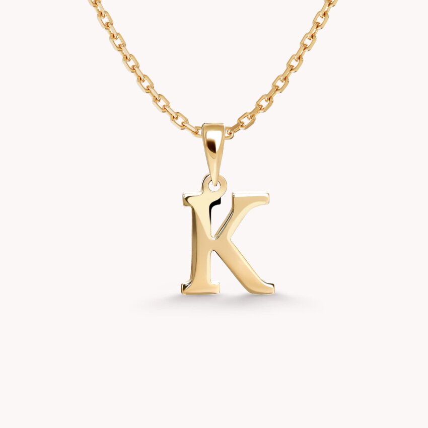 Zlatni privjesak Letter K