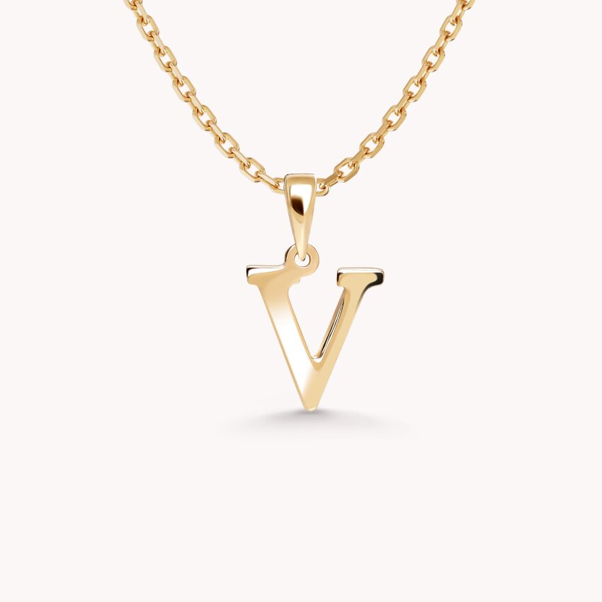 Zlatni privjesak Letter V