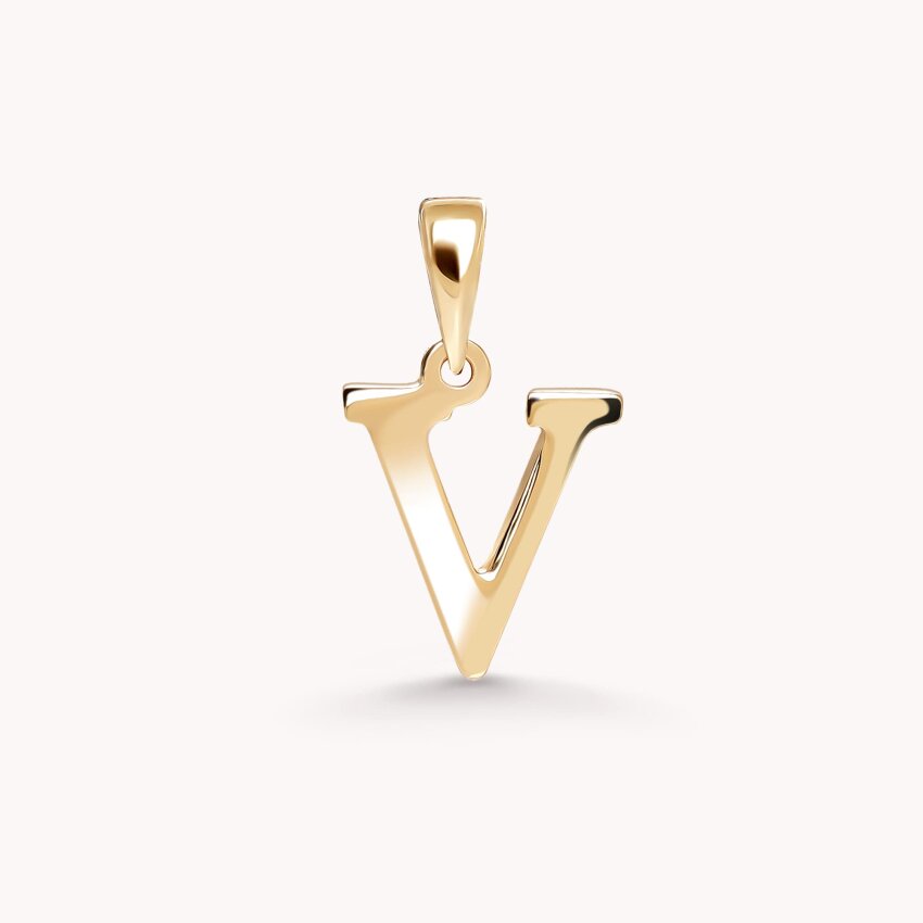 Zlatni privjesak Letter V
