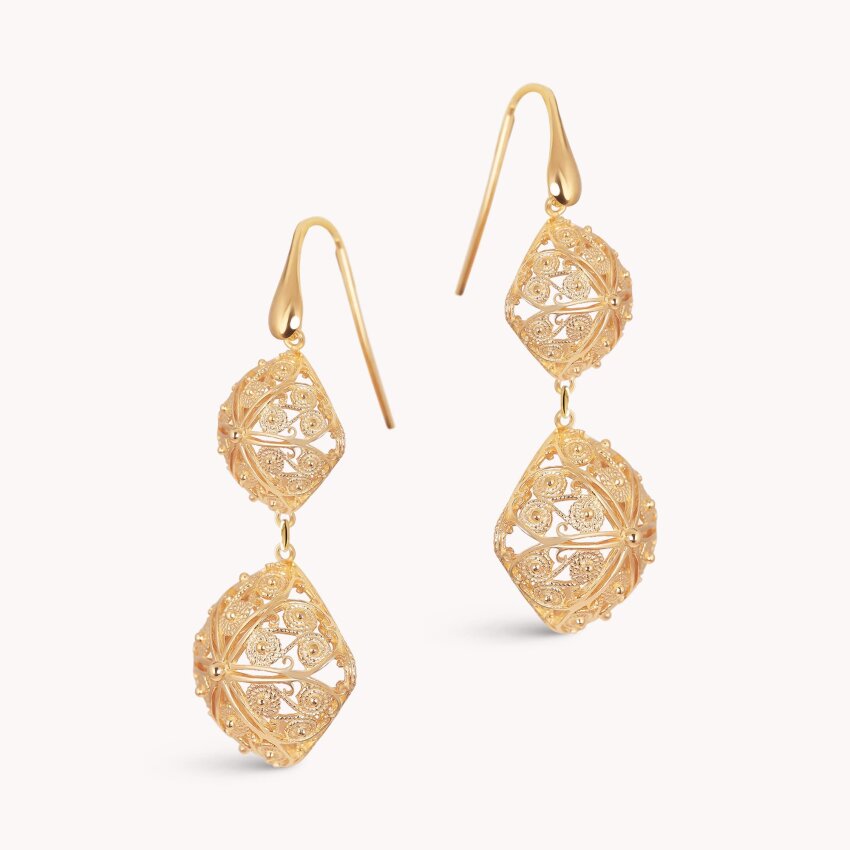 Zlatne naušnice Dalmatinske Kocke Medium