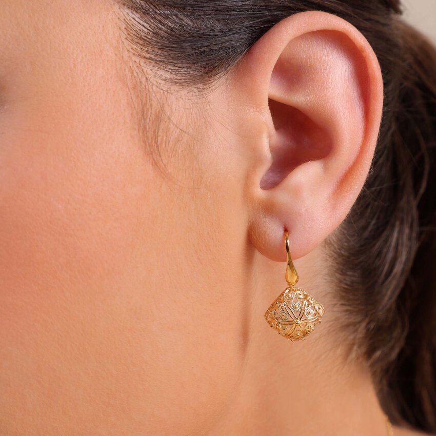 Zlatne naušnice Dalmatinske Kocke Medium