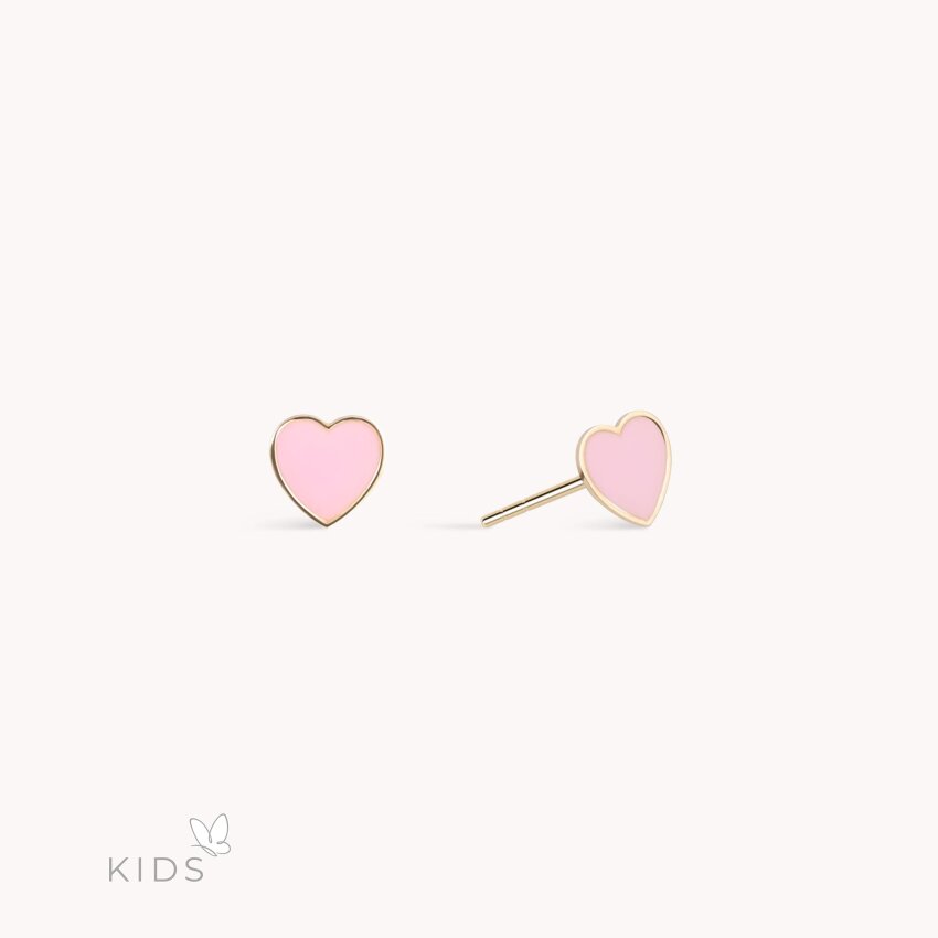 Zlatne naušnice Pink Love