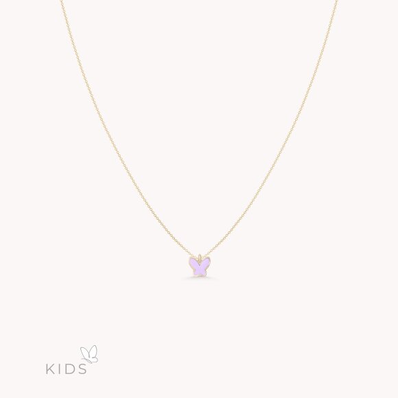 Zlatna ogrlica Purple Butterfly