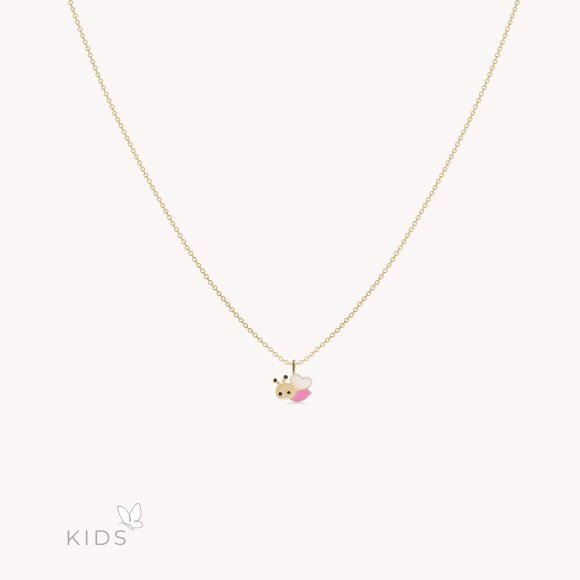 Zlatna ogrlica Pink Butterfly
