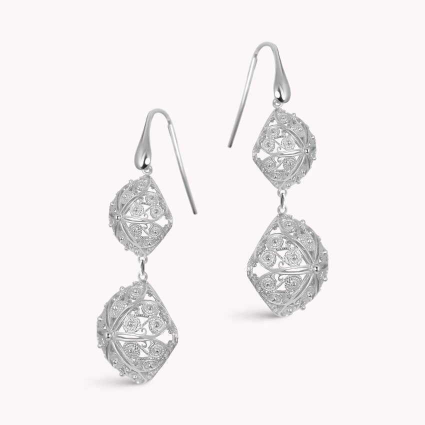 Srebrne naušnice Dalmatinske Kocke Large