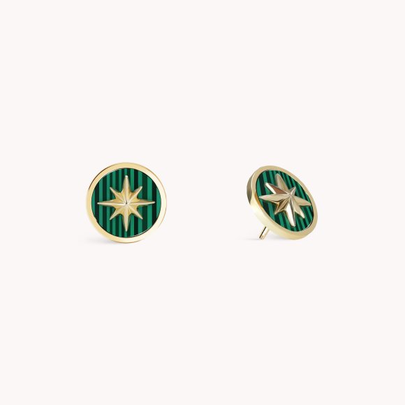 Srebrne naušnice Emerald Compass