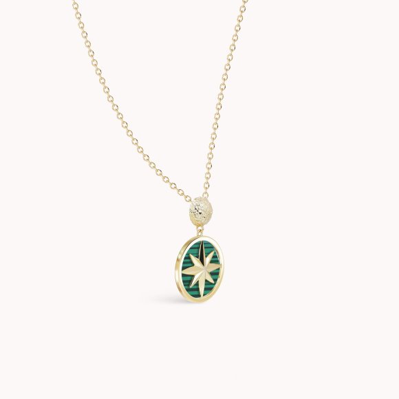Srebrna ogrlica Emerald Royal Compass