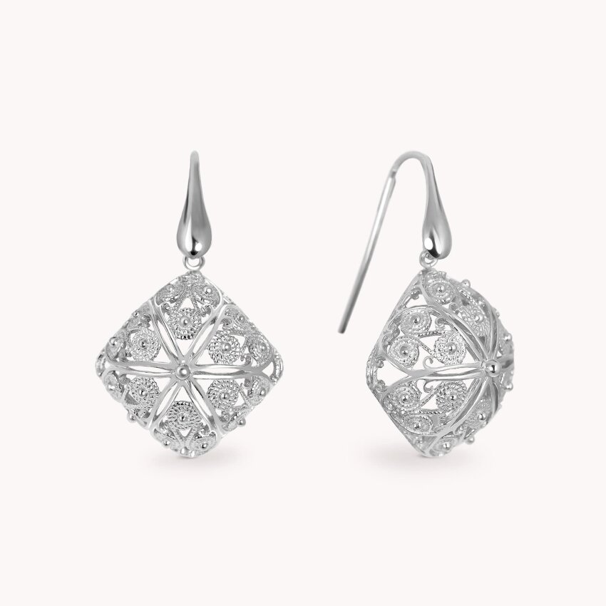 Srebrne naušnice Dalmatinske Kocke Large