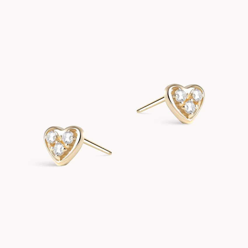 Zlatne naušnice Sparkling Hearts