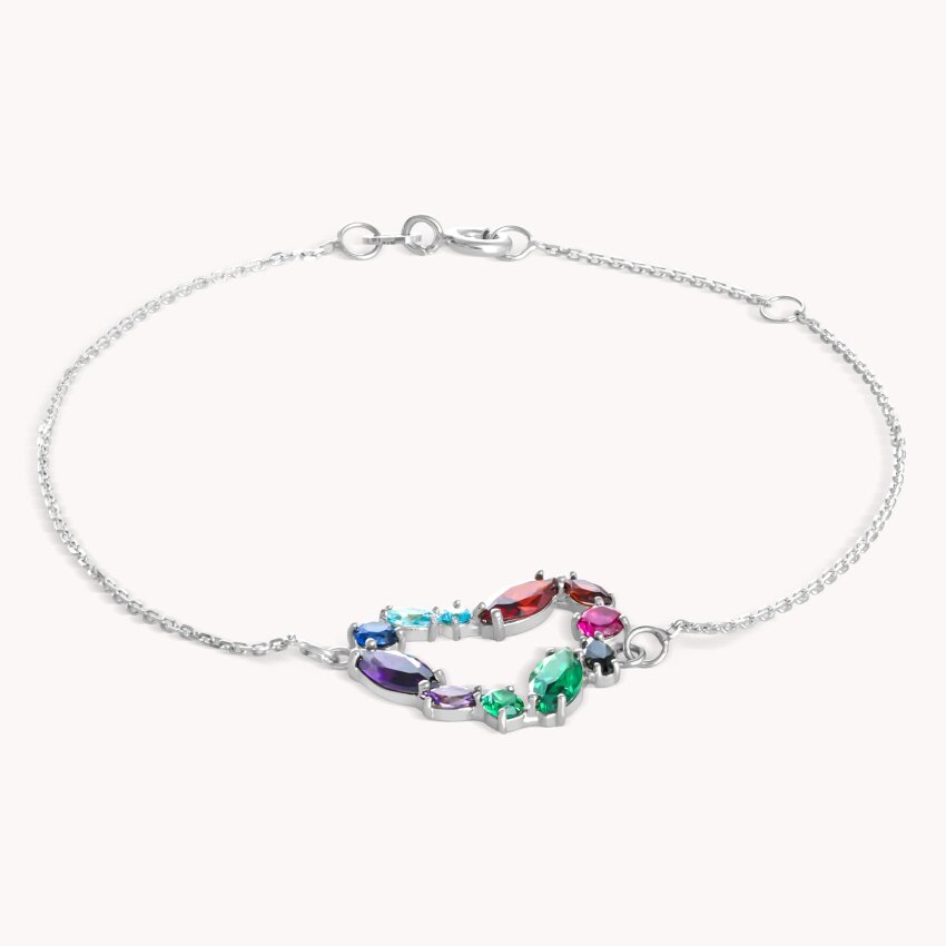 Zlatna narukvica Colorful Heart