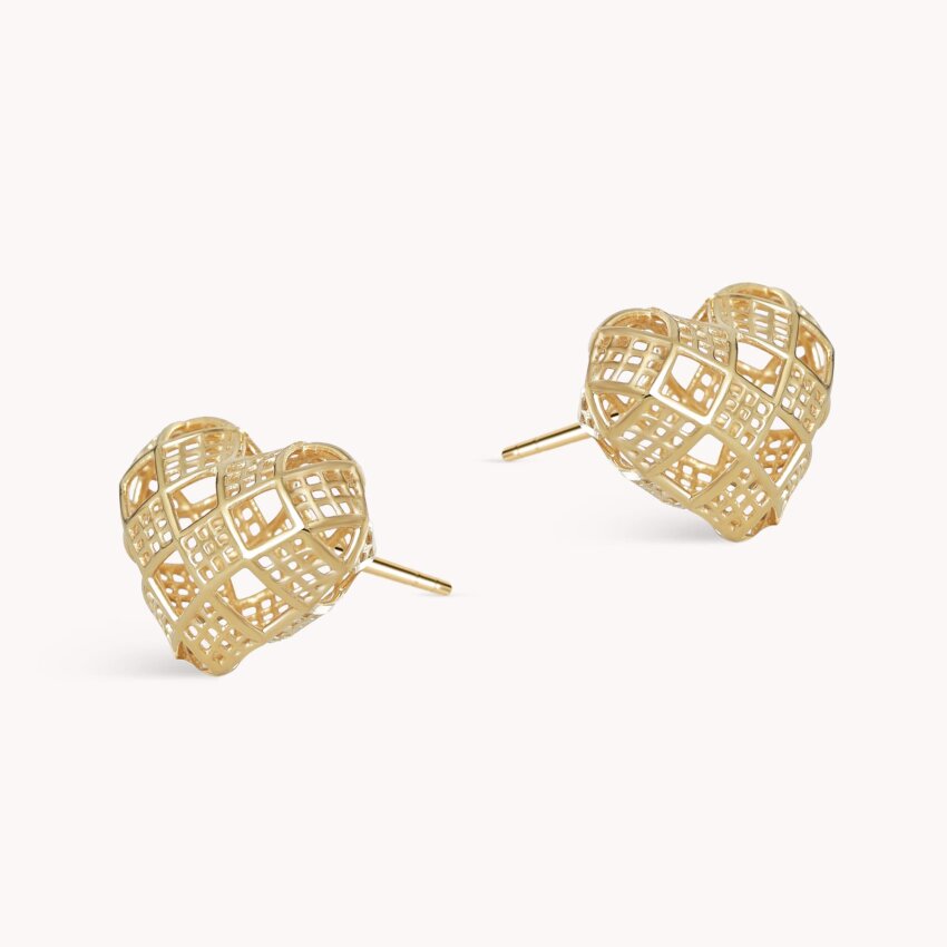 Zlatne naušnice Unique Heart
