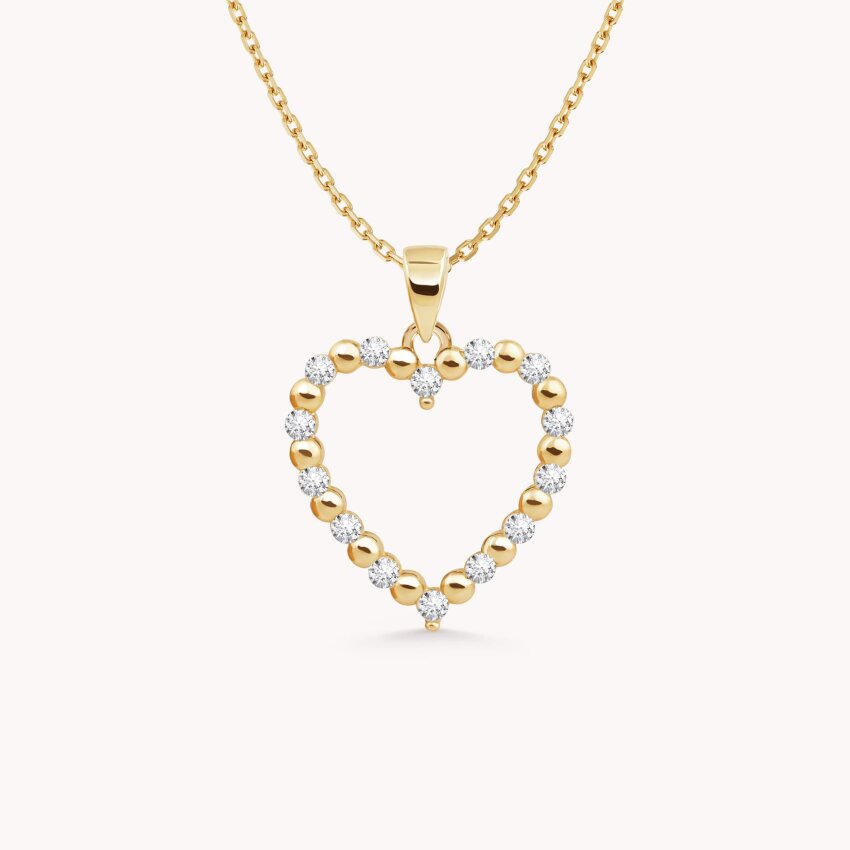 Zlatni privjesak Sparkling Heart