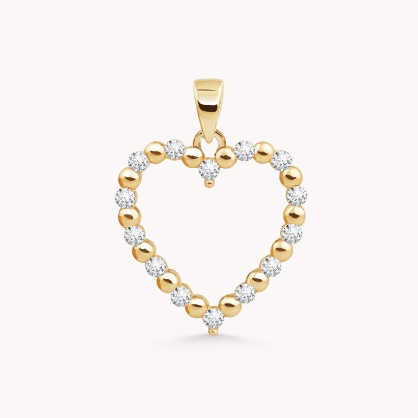 Zlatni privjesak Sparkling Heart