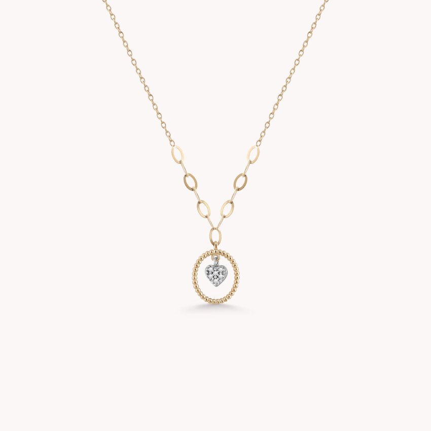 Zlatna ogrlica Glossy Heart