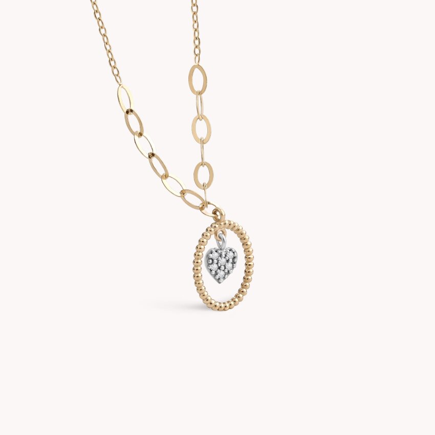 Zlatna ogrlica Glossy Heart