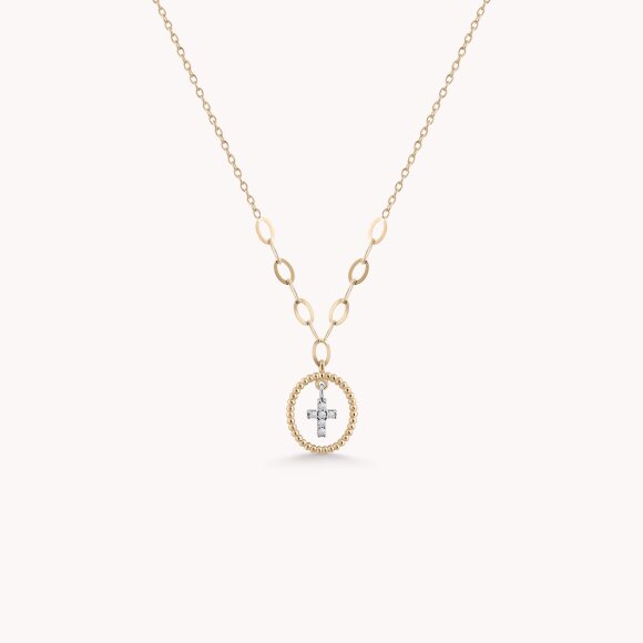 Zlatna ogrlica Glossy Cross
