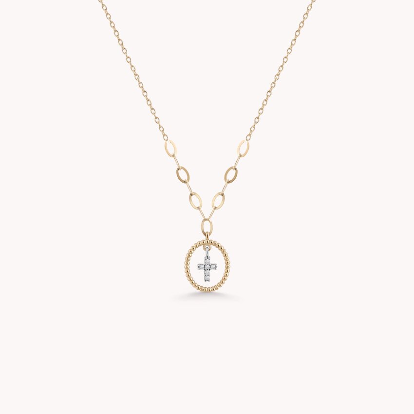 Zlatna ogrlica Glossy Cross