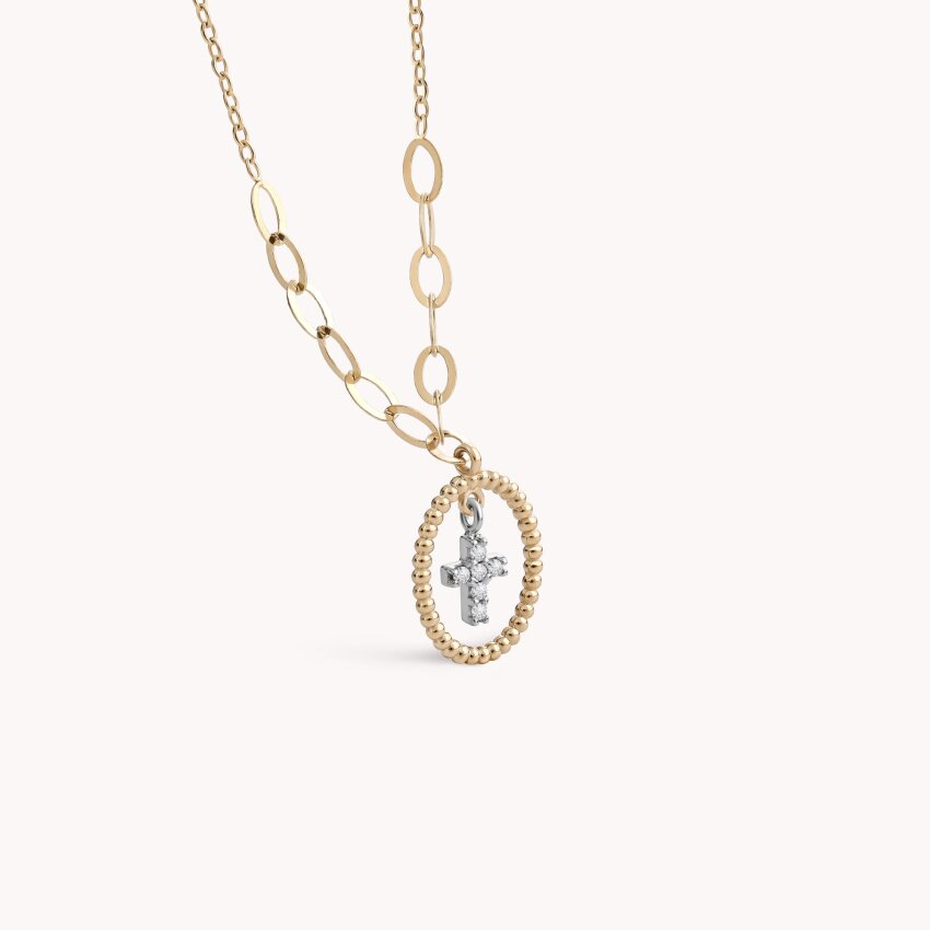 Zlatna ogrlica Glossy Cross