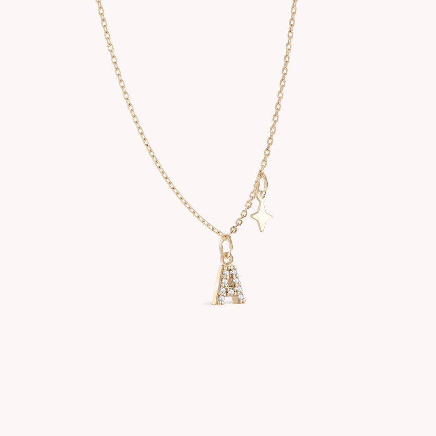 Zlatna ogrlica Shiny Letter A