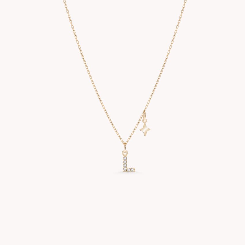 Zlatna ogrlica Shiny Letter L