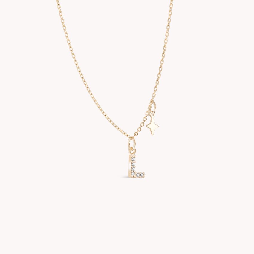 Zlatna ogrlica Shiny Letter L