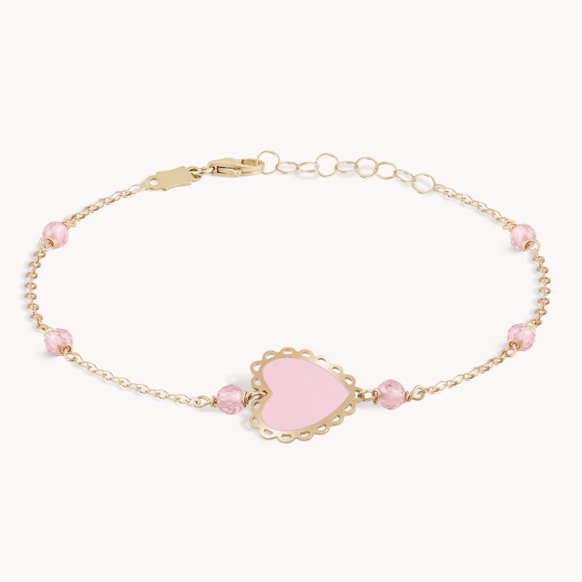 Zlatna narukvica Lovely Pink
