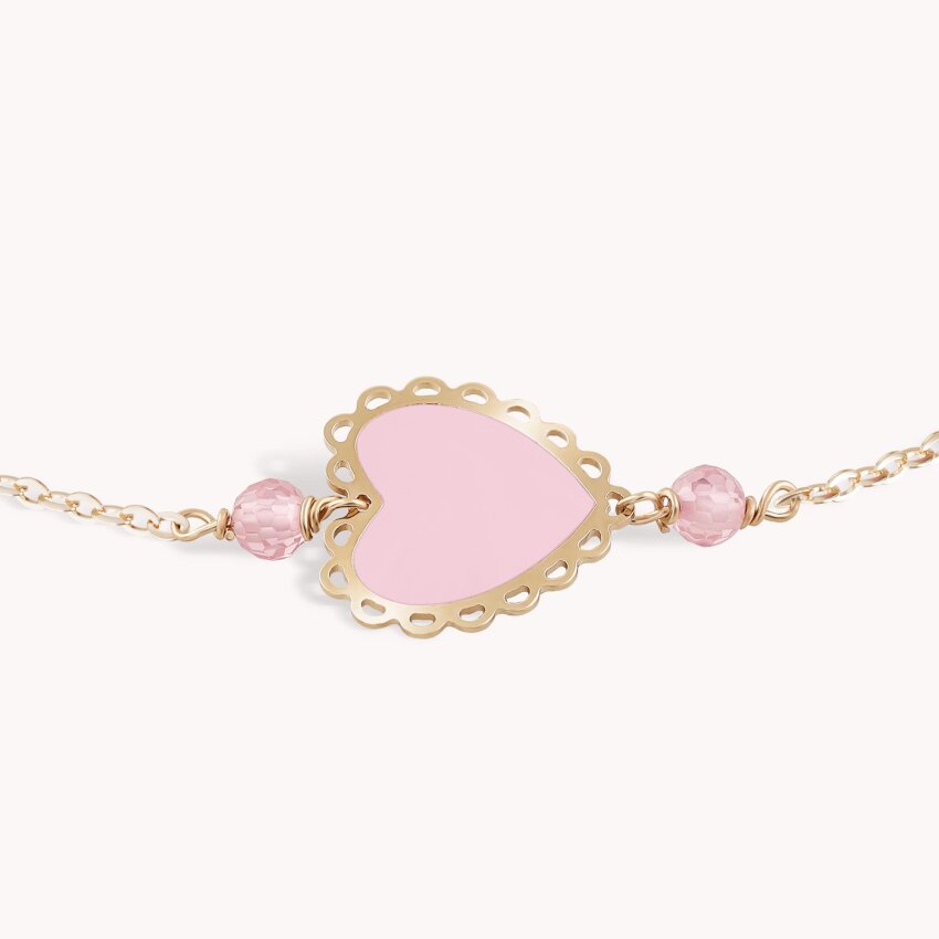 Zlatna narukvica Lovely Pink