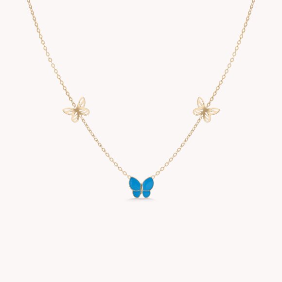 Zlatna ogrlica Blue Butterfly