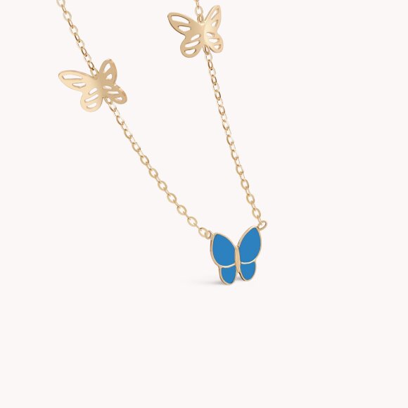 Zlatna ogrlica Blue Butterfly