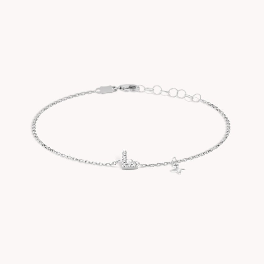 Zlatna narukvica Shiny Letter L