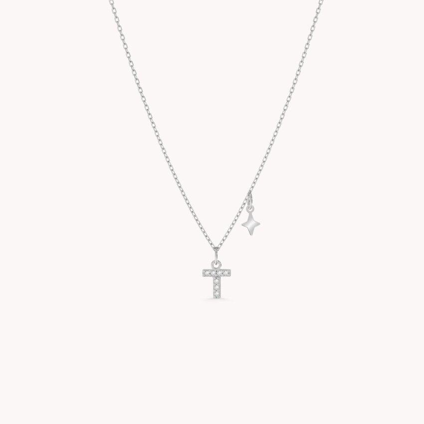 Zlatna ogrlica Shiny Letter T