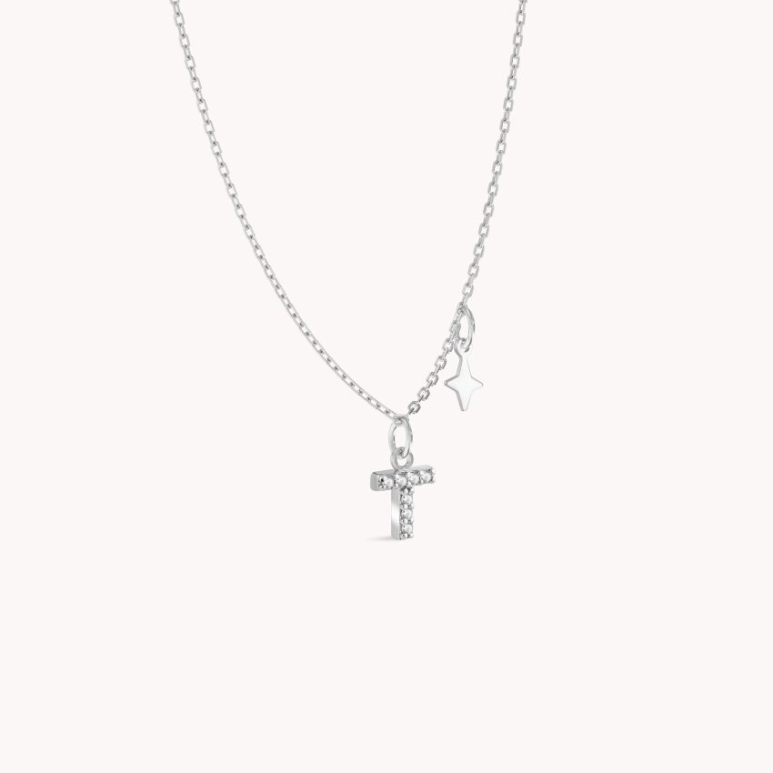 Zlatna ogrlica Shiny Letter T