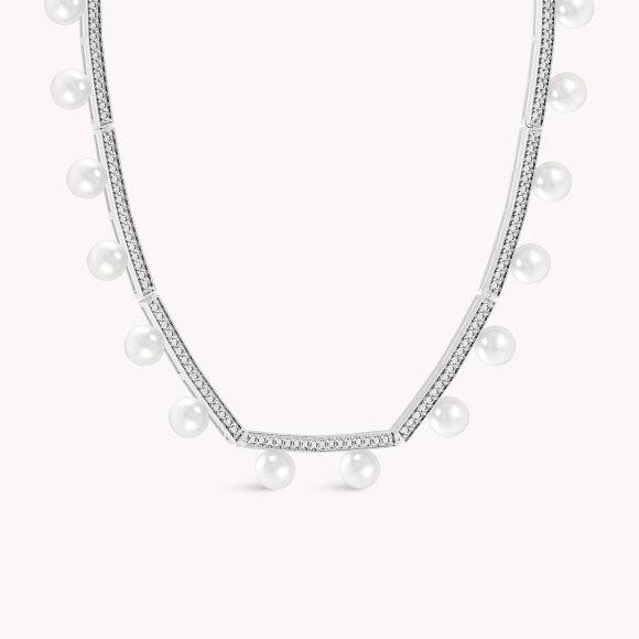 Srebrna ogrlica Bright Pearls