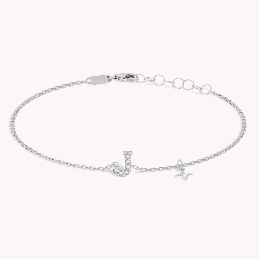 Zlatna narukvica Shiny Letter J