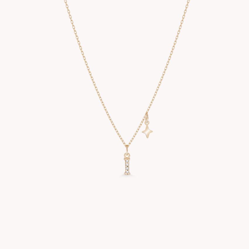 Zlatna ogrlica Shiny Letter I