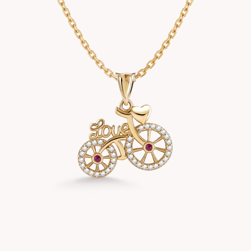 Zlatni privjesak Bicycle Love