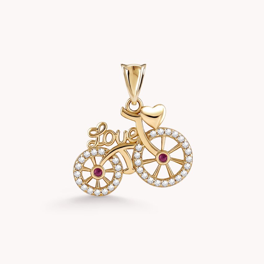 Zlatni privjesak Bicycle Love