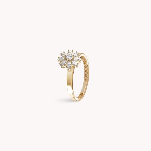 Zlatni prsten Shiny Flower