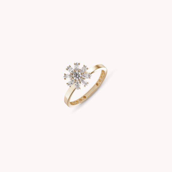 Zlatni prsten Shiny Flower