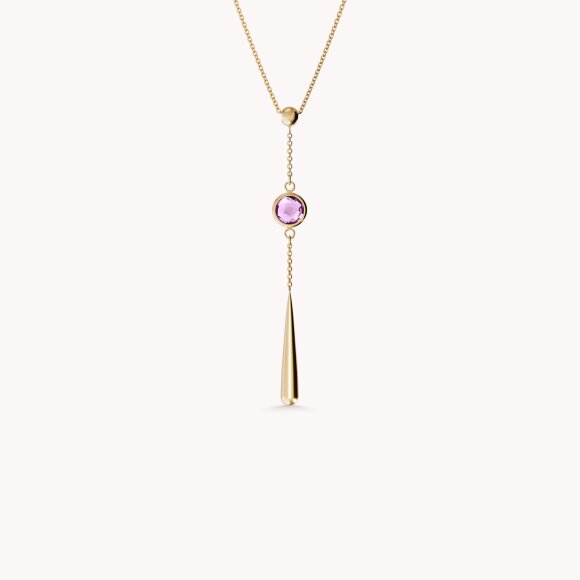 Zlatna ogrlica Purple Drop