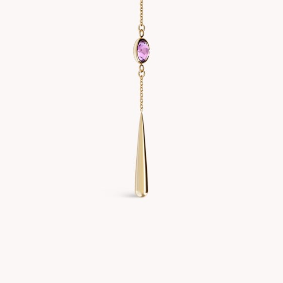 Zlatna ogrlica Purple Drop
