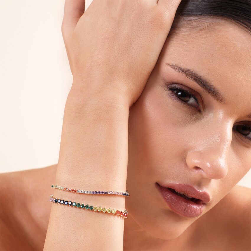Zlatna narukvica Colorful Sparkle